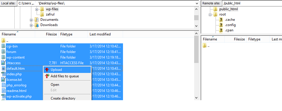 Migrating-WordPress-website-files-by-filezilla