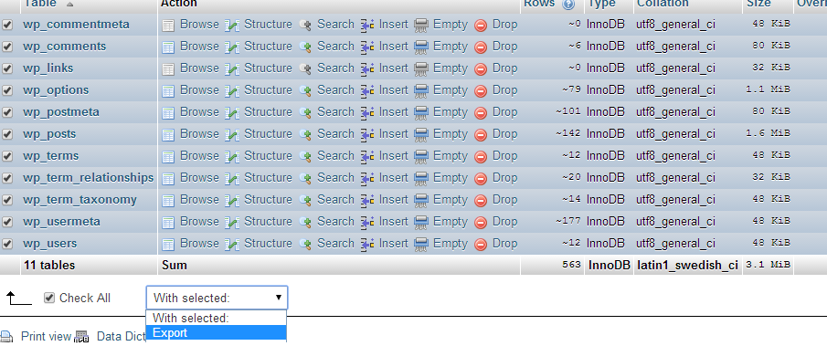 export-by-phpmyadmin