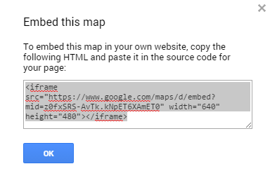 Google Custom Map embed code